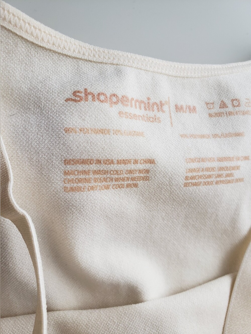 Like New Shapermint Essentials Cream Scoop Tank Top
